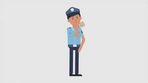 Asian Policeman Drinking Coffee Stock Footage 205043456