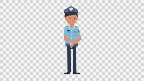 Asian Policeman Sad Stock Footage 205043784