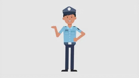 Asian Policeman Talking Stock Footage 205054087