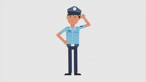 Asian Policeman Thinking Stock Footage 205044004