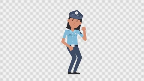 Asian Policewoman Dancing Stock Footage 205046292