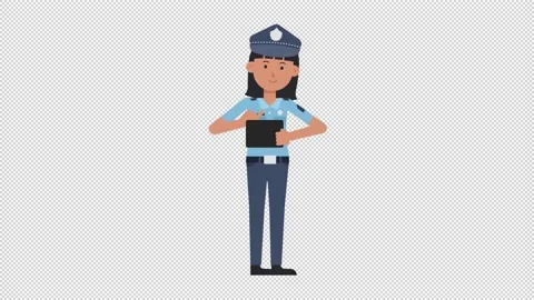 Asian Policewoman Using Tablet Happy Video stock 205046632