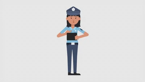 Asian Policewoman Using Tablet Sad Stock Footage 205046640