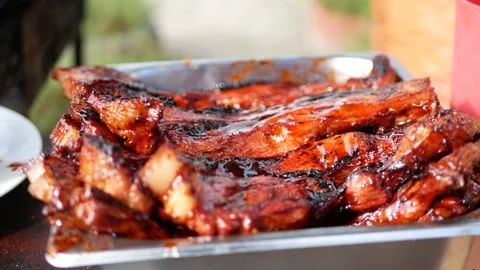Asian Pork Barbeque Stock Footage 165400800
