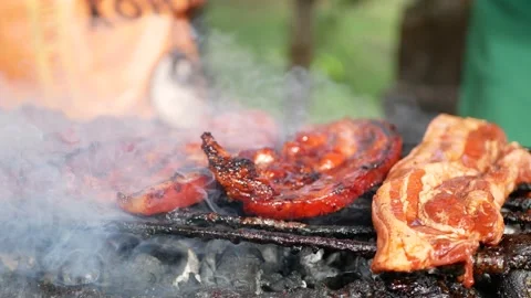 Asian Pork Barbeque Stock Footage 165400927