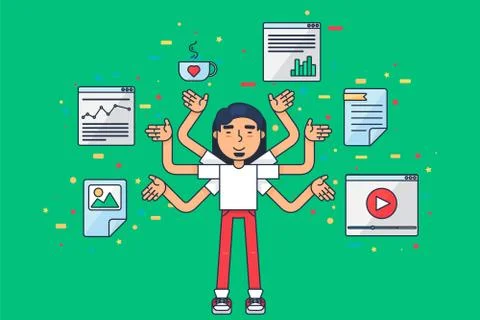Asian programmer work, male seo developer coding Stock Illustration