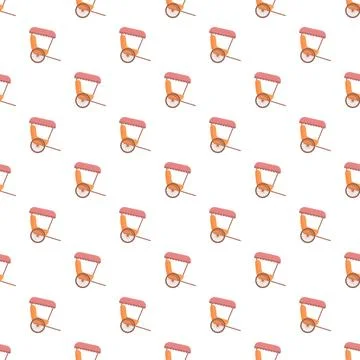 Asian rickshaw pattern creating repeating cultural background design Stock Illustration