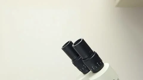 Asian Scientist Looking in Scope from the Side Video stock 8991581