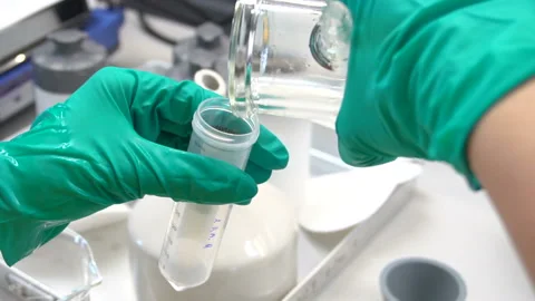 Asian scientist working in the lab Stock Footage 132814459