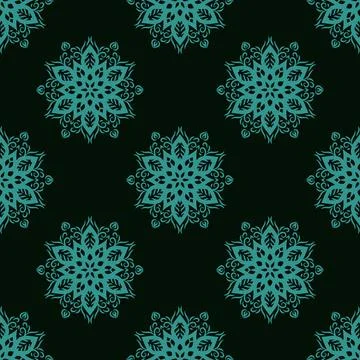 Asian seamless vector paisley pattern. Stock Illustration