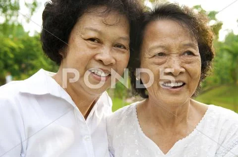 Asian senior woman Stock Photos