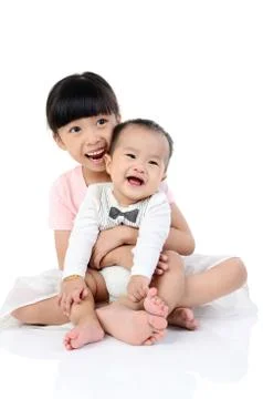 Asian siblings Stock Photos