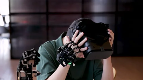 Asian smart boy focus on robotic arm innovative technology developed to hel.. Stock Footage 245067925