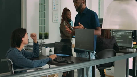 Asian software developer with chronic disability working on server coding Stock Footage 221744981