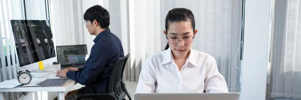 Asian Software engineer Programmer team working together on project of the Sy 写真素材