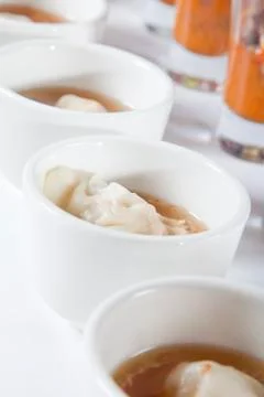 Asian soup with dumpling Stock Photos
