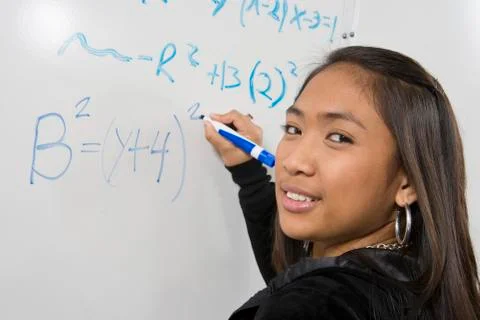 Asian Student Solving Problem Stock Photos
