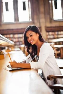 Asian student studying Stock Photos