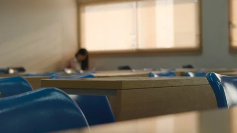 Asian student taking an exam Video stock 89556081