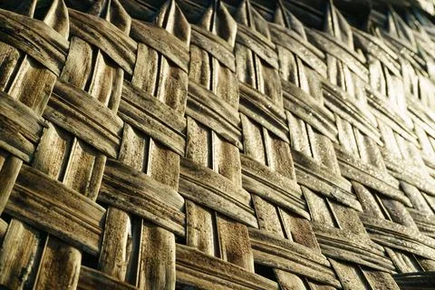 Asian style of bamboo weave pattern for background and texture Stock Photos