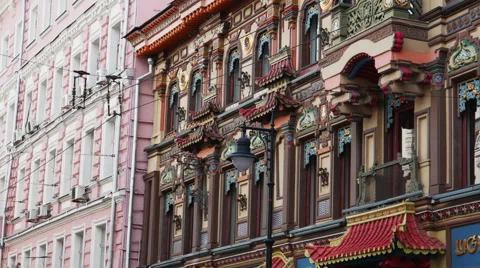 Asian-Style Building Facade Stock Footage 64836538