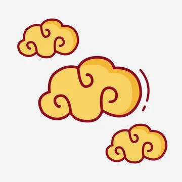 Asian style, Chinese clouds set vector Stock Illustration