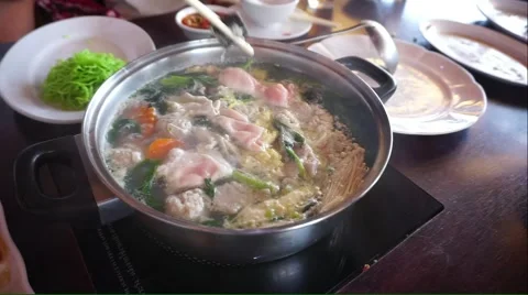 Asian style hotpot Video stock 52459025