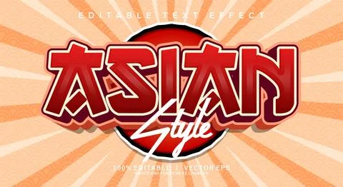 Asian style vector text effect with modern style design 스톡 일러스트