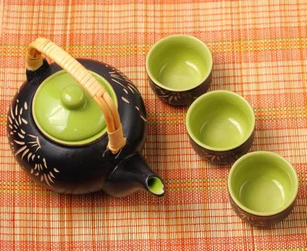 Asian tea set Stock Photos