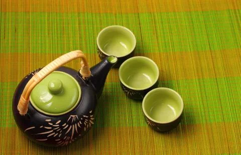 Asian tea set Stock Photos