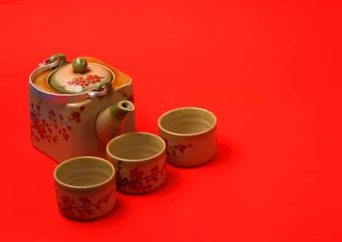 Asian tea set Stock Photos