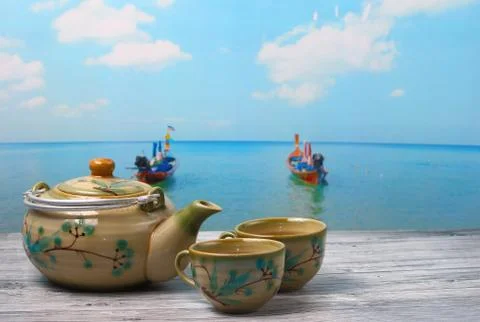 Asian tea set Stock Photos