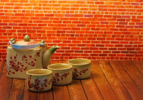 Asian tea set Stock Photos