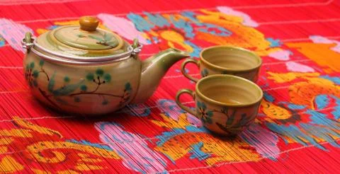 Asian tea set Stock Photos