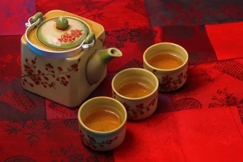 Asian tea set Stock Photos