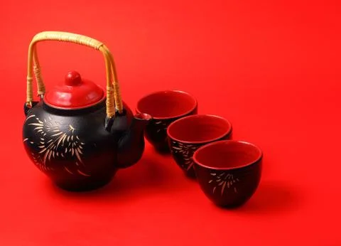 Asian tea set Stock Photos