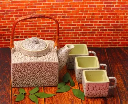 Asian tea set Stock Photos