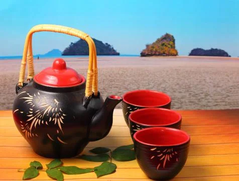 Asian tea set Stock Photos