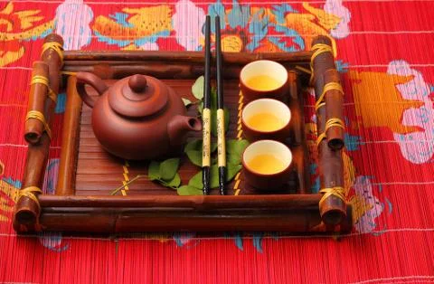 Asian tea set Stock Photos