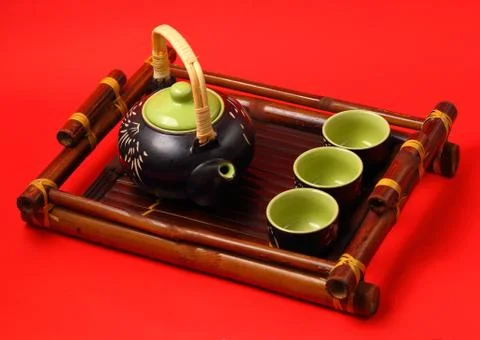 Asian tea set Stock Photos