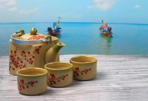 Asian tea set Stock Photos