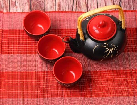 Asian tea set Foto stock