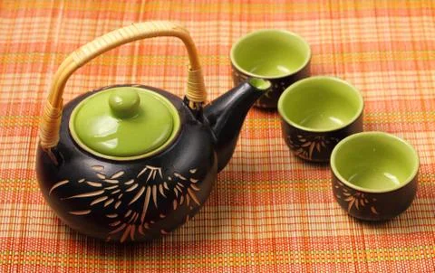Asian tea set Stock Photos