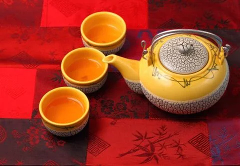 Asian tea set Stock Photos