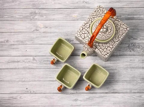 Asian tea set Stock Photos