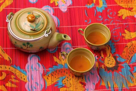 Asian tea set Foto stock