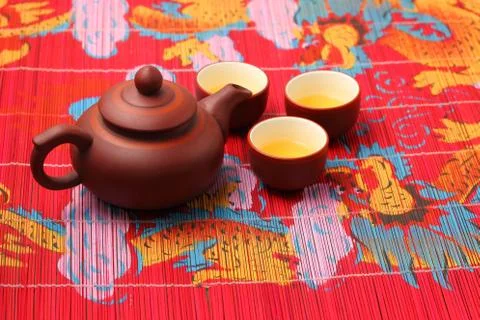 Asian tea set Stock Photos