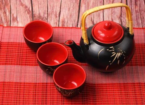 Asian tea set Stock Photos