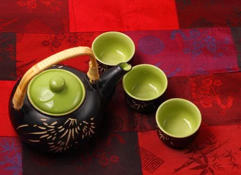 Asian tea set Stock Photos