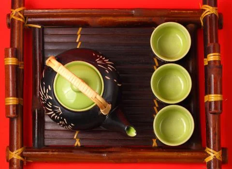 Asian tea set Stock Photos